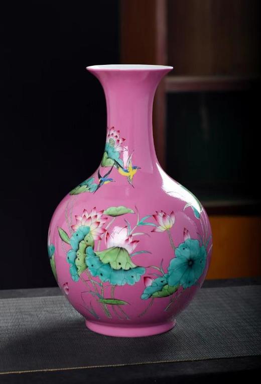 珐琅彩花鸟赏瓶 商品图0