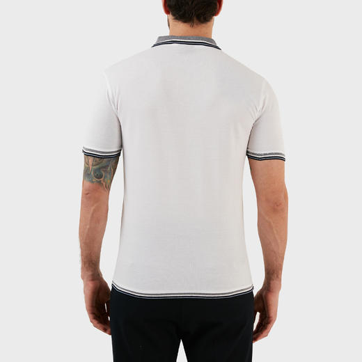 EMPORIO ARMANI 阿玛尼 男士棉质刺绣徽标短袖POLO衫 白色 3R1FC0 1JTKZ 0100 商品图2