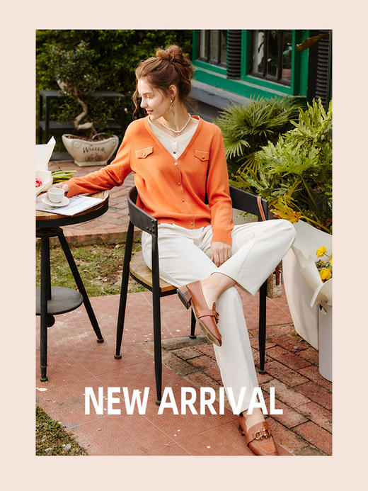 欧芮儿杏色休闲裤女夏季2022年新款高腰显瘦时尚百搭垂感阔腿西裤 商品图2