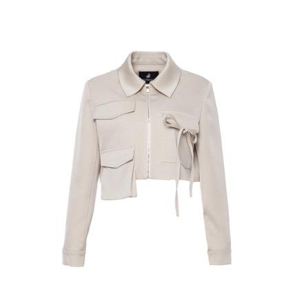 香槟色进口缎面醋酸机能风短外套 商品图0