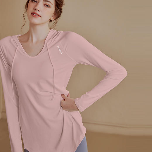 【运动连帽上衣】健身服女宽松长袖休闲运动上衣中长款瑜伽服上衣连帽健身衣卫衣秋 商品图0