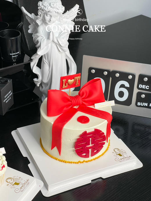 【1396】蝴蝶结订婚蛋糕+杯子组合 商品图2