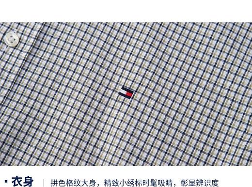 TOMMY HILFIGER  23新款春季男纯棉牛津纺休闲小格纹尖角扣易打理衬衫30591 商品图3