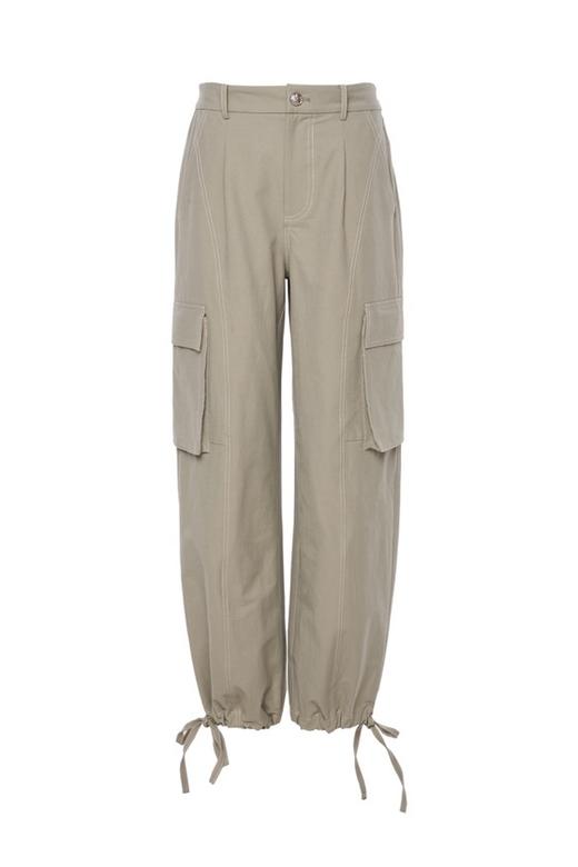 灰绿色斜纹工装长裤 商品图0