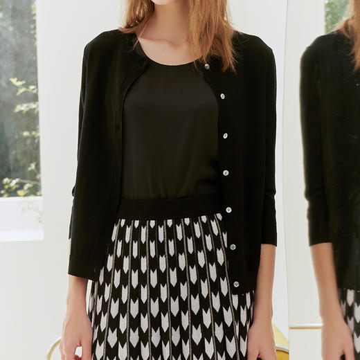 【七分袖薄款针织开衫】23年春季新品女士圆领针织开衫百搭薄款小外套 商品图2