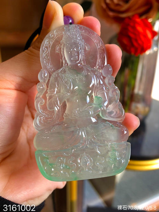 玻璃飘翠观音裸石【3161002】具体价格微信咨询 商品图5
