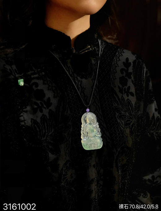 玻璃飘翠观音裸石【3161002】具体价格微信咨询 商品图4