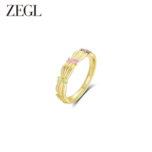 ZEGL设计师早春调色盘系列彩色爱心戒指女小众设计高级感食指戒子 商品图1