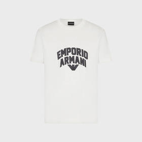 EMPORIO ARMANI 阿玛尼 男士字母徽标印花圆领短袖T恤 白色 3R1TBF 1JUVZ 0101
