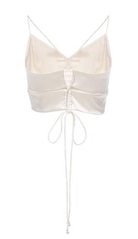 白色重磅真丝缎打底胸衣 商品图0