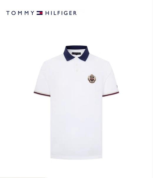 TOMMY HILFIGER  23新款春夏男装纯棉时尚徽章刺绣撞色翻领短袖POLO衫29412 商品图0