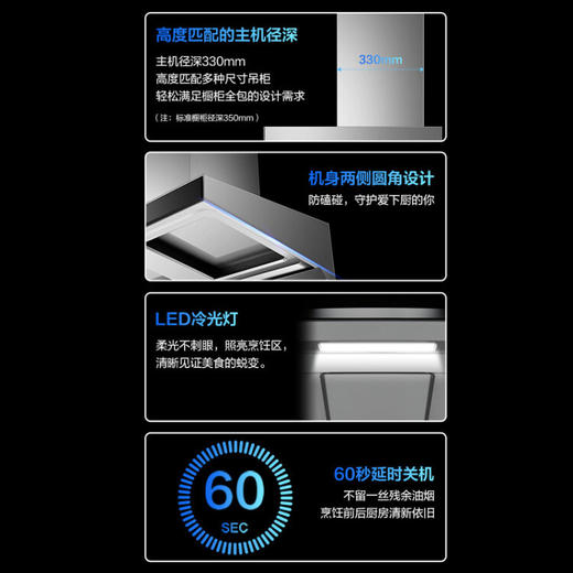 老板（Robam）CXW-260-8355S欧式双腔22立方大风量大吸力油烟挥手感应升级免拆洗抽油烟 商品图6