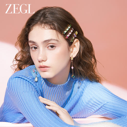 ZEGL设计师早春调色盘多巴胺珍珠发夹女一字夹刘海边夹侧边发饰品 商品图1