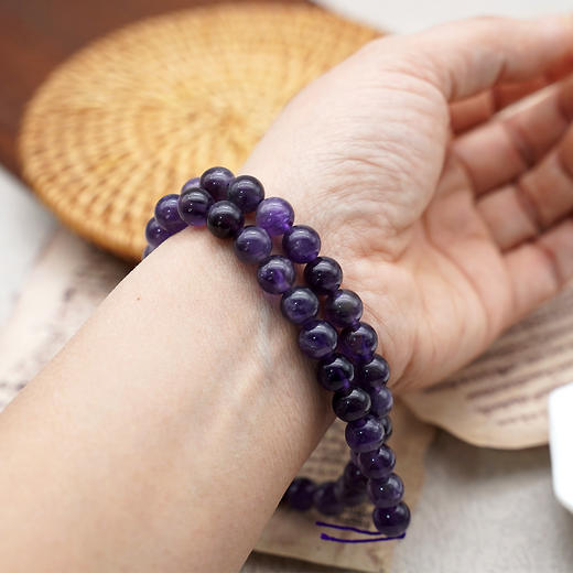 紫晶8mm珠料意卡米诺手串念珠单颗珠子散珠半成品 商品图5