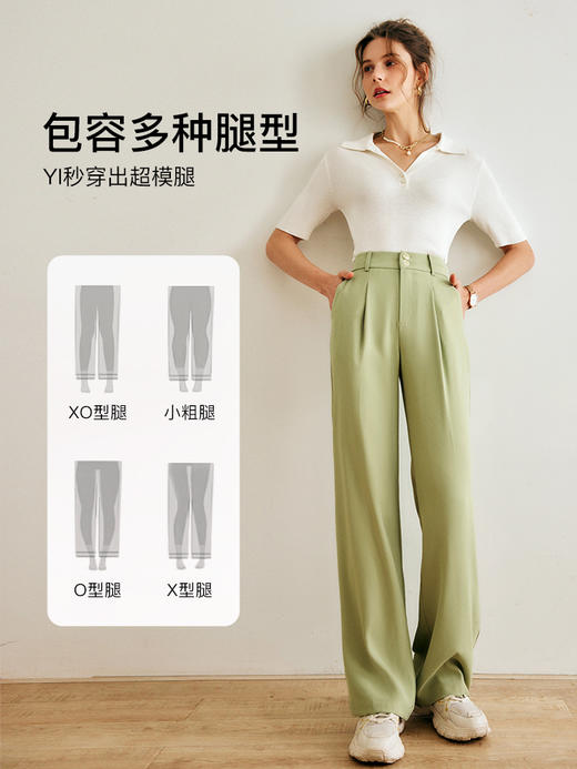 OLrain法式高级穿搭西装休闲裤女夏季2022年新款高腰直筒阔腿裤子 商品图2