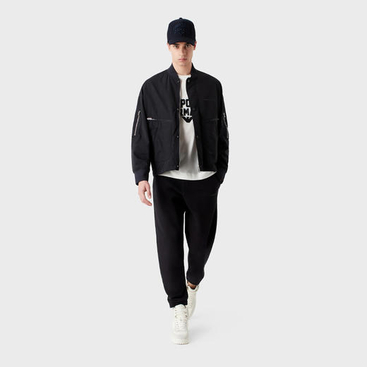 EMPORIO ARMANI 阿玛尼 男士字母徽标印花圆领短袖T恤 白色 3R1TBF 1JUVZ 0101 商品图3