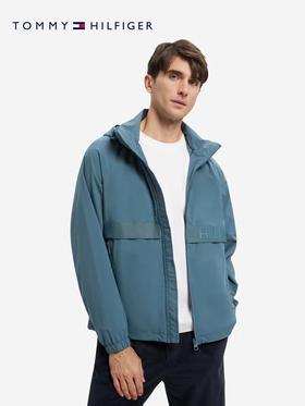 TOMMY HILFIGER  Tommy 23新款早春男装休闲运动风LOGO贴片连帽夹克外套MW0MW29679