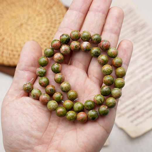 花绿石8mm珠料意卡米诺手串念珠单颗珠子散珠半成品 商品图1