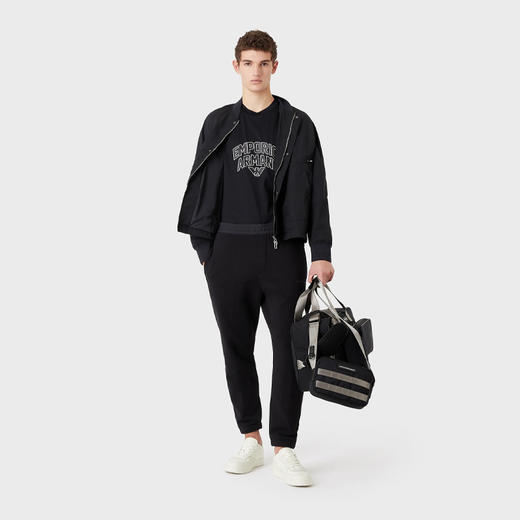 EMPORIO ARMANI 阿玛尼 男士字母徽标印花圆领短袖T恤 蓝色 3R1TBF 1JUVZ 0920 商品图3