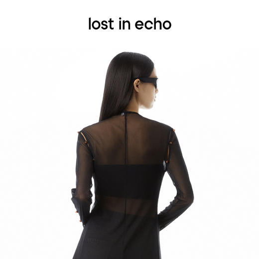 lost in echo设计师品牌Aliz系列网纱长袖开衫连衣裙 商品图4
