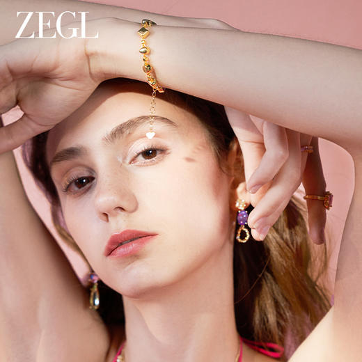 ZEGL设计师早春调色盘系列彩色多巴胺手链女轻奢小众精致夏日手饰 商品图5