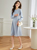 【129选3件，不退换】熙世界小香风浅蓝色连衣裙女2025春秋新款高级感收腰桔梗法式裙子 商品缩略图4