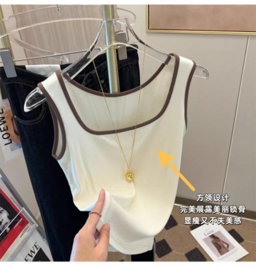 【HLOUS】百搭针织撞色背心 商品图4