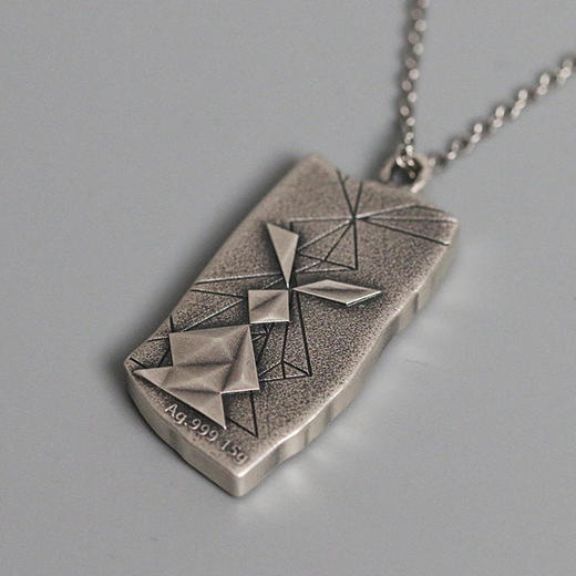 《月色》兔年月球异形仿古生肖银条（赠项链可佩戴） 商品图5