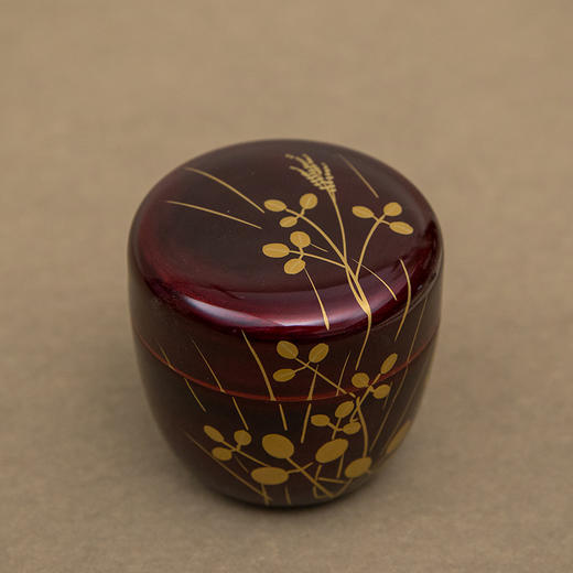 朱漆描金三叶草茶入 商品图3