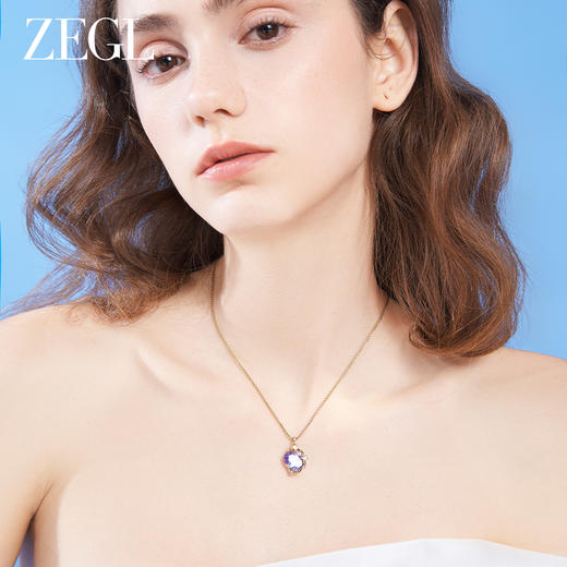 ZEGL设计师早春调色盘系列紫色项链女生轻奢小众2023年新款锁骨链 商品图2