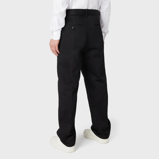 EMPORIO ARMANI 阿玛尼 男士罗纹棉缎斜纹棉布休闲裤 黑色 3R1PC4 1NRJZ 0999 商品图2