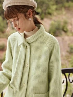 欧芮儿气质格纹毛呢外套时尚优雅