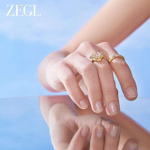 ZEGL设计师早春调色盘系列彩色爱心戒指女小众设计高级感食指戒子 商品图5