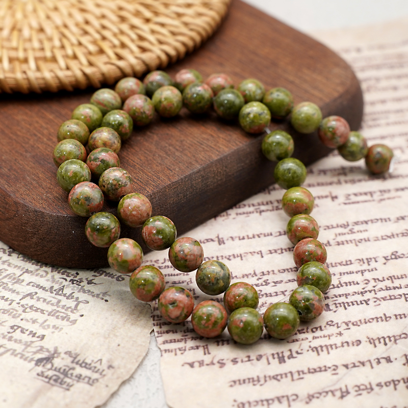 花绿石8mm珠料意卡米诺手串念珠单颗珠子散珠半成品