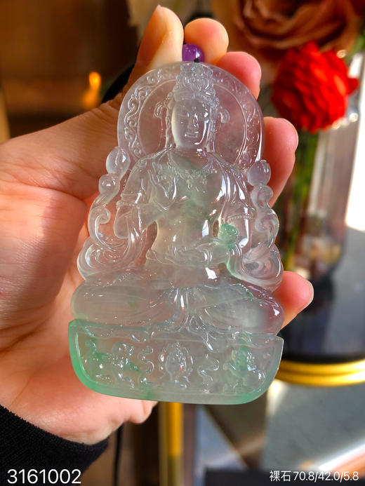 玻璃飘翠观音裸石【3161002】具体价格微信咨询 商品图8