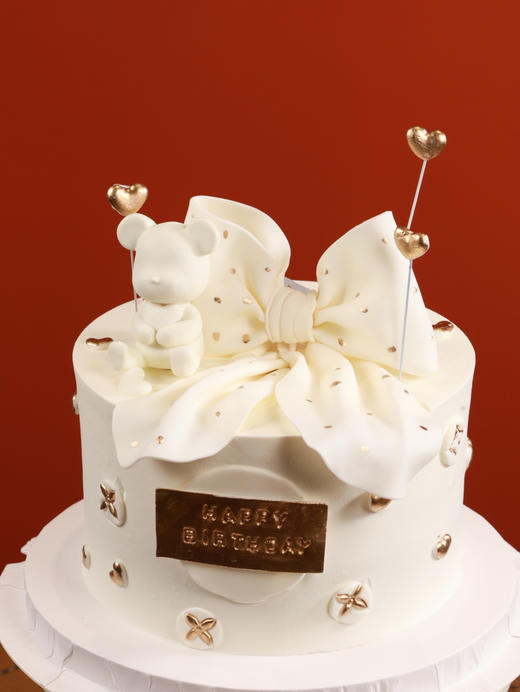 白色波点蝴蝶小熊 商品图0