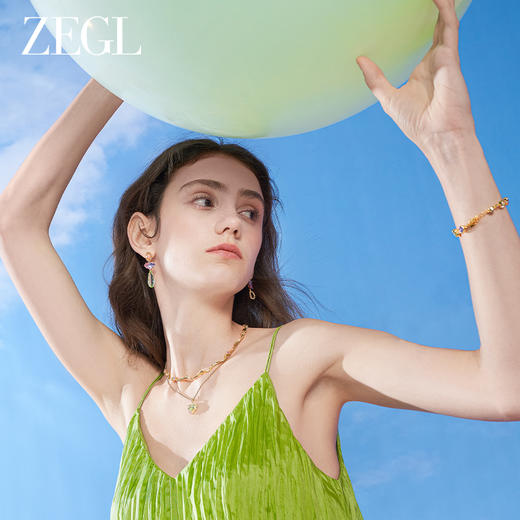 ZEGL设计师早春调色盘系列双层叠戴爱心项链女轻奢小众锁骨链配饰 商品图2