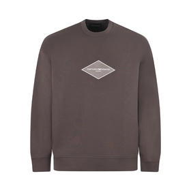 EMPORIO ARMANI 阿玛尼 男士棉质徽标印花圆领长袖卫衣 卡其色 3R1MDD 1JHSZ 0440