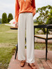 欧芮儿杏色休闲裤女夏季2022年新款高腰显瘦时尚百搭垂感阔腿西裤 商品缩略图3