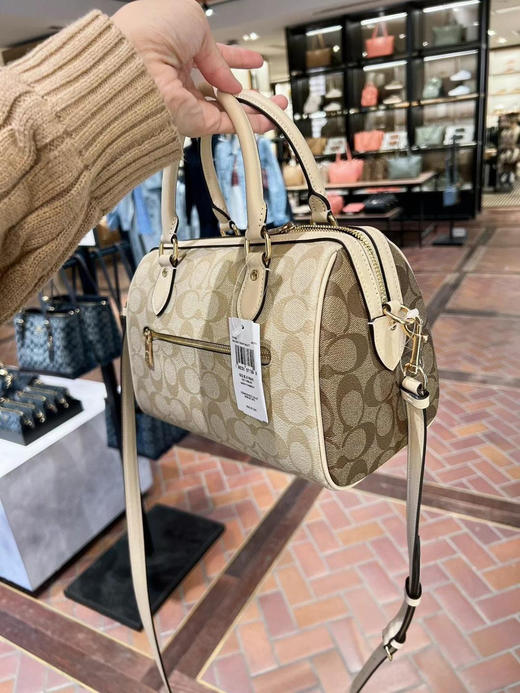 🇺🇸1650包邮！奶茶色拼色老花😍Coach Rowan新版波士顿包 商品图2