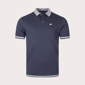 EMPORIO ARMANI 阿玛尼 男士棉质刺绣徽标短袖POLO衫 蓝色 3R1FC0 1JTKZ 0931