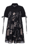 黑色幻境中式花园印花水晶纱假两件连衣裙 商品缩略图0
