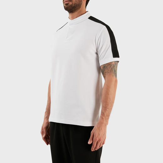 EMPORIO ARMANI 阿玛尼 男士棉质条纹短袖POLO衫 白色 3R1FG2 1JCYZ 0100 商品图1