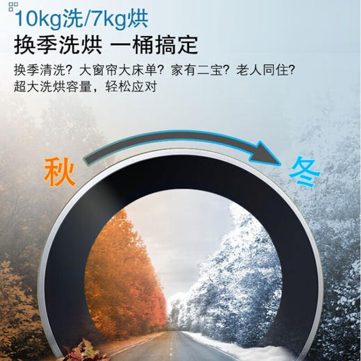西门子（SIEMENS）10公斤洗衣全自动洗烘一体双变频热风清新除菌WN54A2U80W智能除渍滚筒洗衣WN54A2U80W 商品图2