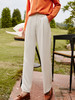 欧芮儿杏色休闲裤女夏季2022年新款高腰显瘦时尚百搭垂感阔腿西裤 商品缩略图0