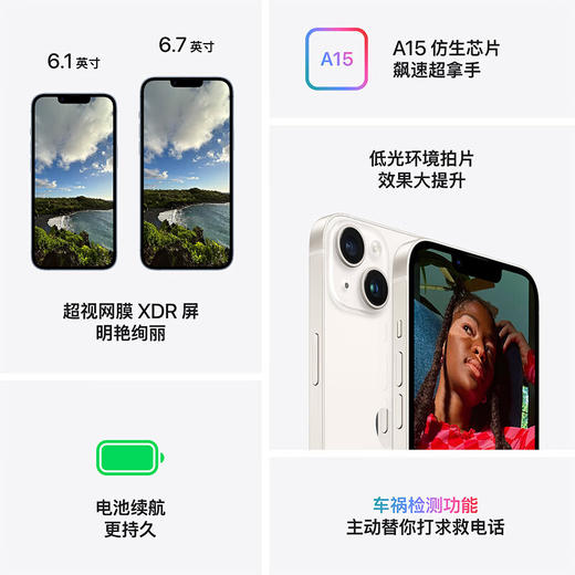 Apple iPhone 14 (A2884) 128/256GB  支持移动联通电信5G 苹果双卡双待手机 商品图5