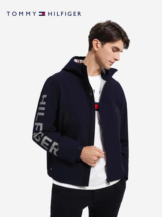 TOMMY HILFIGER  23新款早春男装户外休闲印花连帽冲锋衣夹克外套MW0MW28927 商品图0