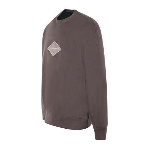 EMPORIO ARMANI 阿玛尼 男士棉质徽标印花圆领长袖卫衣 卡其色 3R1MDD 1JHSZ 0440 商品图1