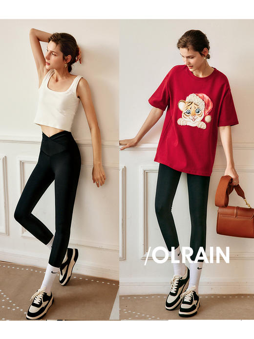 OLrain法式虎头T恤女夏季2022年新款宽松减龄设计感重工圆领上衣 商品图1