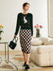 欧芮儿棋盘格针织半身裙女夏季2022年新款高腰气质复古直筒包臀裙 商品缩略图3